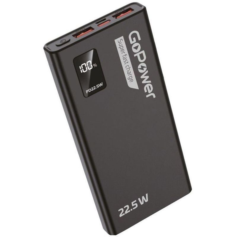 Портативный аккумулятор (Powerbank) GoPower PB03-10, 20000 мА·ч, черный