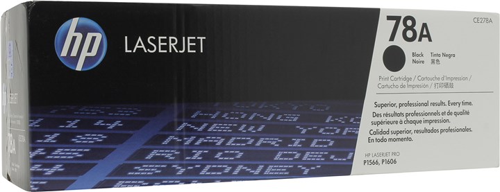 

Картридж лазерный HP 78A/CE278A, черный, 2100 страниц, оригинальный для HP LaserJet Pro P1566 / P1606dn / M1536dnf б/у, следы установки, уровень тонера 100%, 78A
