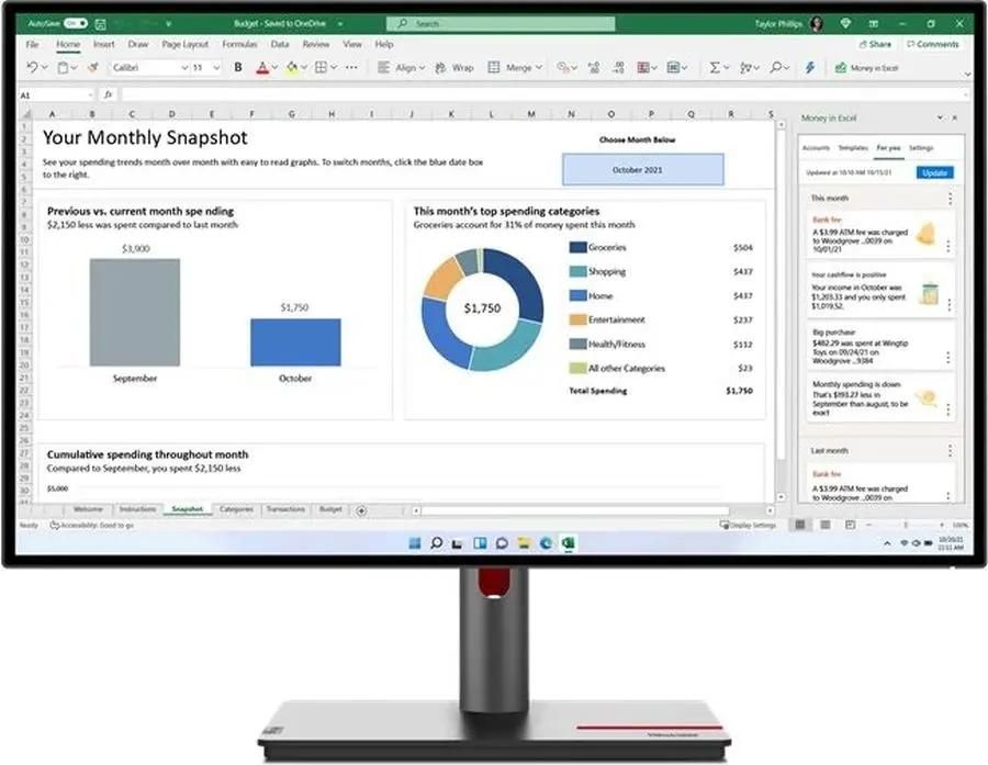 

Монитор 27" Lenovo ThinkVision P27h-30 IPS, 2560x1440 (16:9), 350кд/м2, 6 мс, 178°/178°, HDMI, DisplayPort, USB Type-C, USB-Hub, черный (63A1GAT1UK), P27h-30