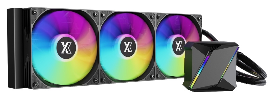 

Жидкостное охлаждение XASTRA LM360 для Socket 115x/1200/1700/1851/AM5/AM4, 285 Вт, 3x120 мм, ARGB, черный (LM360-BKAFXX-GL), LM360