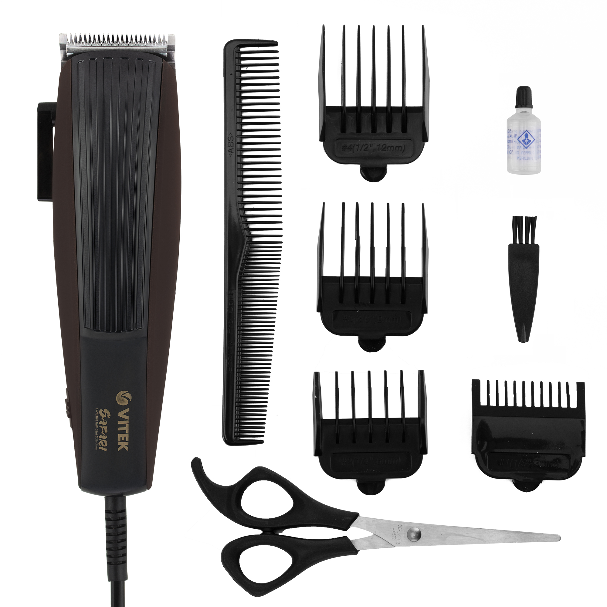 

Машинка для стрижки VITEK Safari VT-2577, насадок 4, длина шнура 1.8 м, коричневый (VT-2577), Safari VT-2577