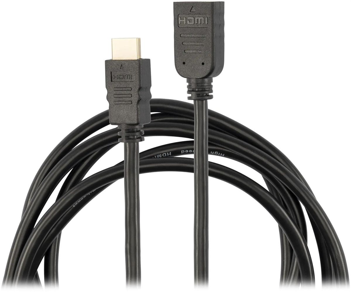 

Кабель-удлинитель HDMI(19M)-HDMI(19F) v2.0, 3 м, черный Buro (BU-HDMI2.0-EXTND-3M)