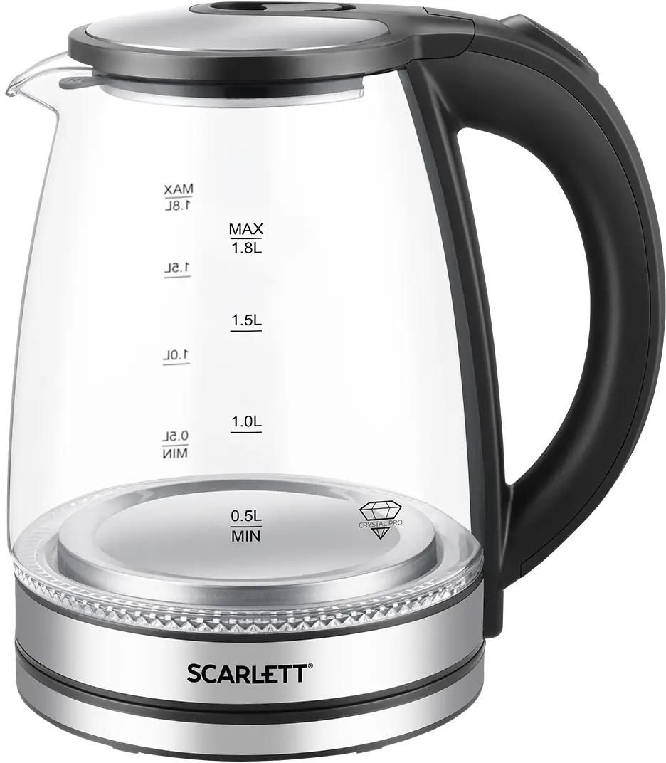 

Чайник электрический Scarlett SC-EK27G103 1.8л. 1.8 кВт, стекло/пластик, серебристый/черный ( SC-EK27G103), SC-EK27G103