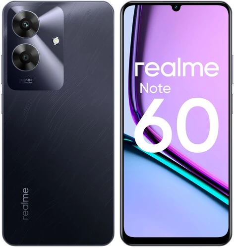 

Смартфон Realme Note 60, 6.74" 1600x720 IPS, Unisoc Tiger T612, 4Gb RAM, 128Gb, 3G/4G, Wi-Fi, BT, 2xCam, 2-Sim, 5000 мА⋅ч, USB Type-C, Android 14, черный (6941764442146), Note 60