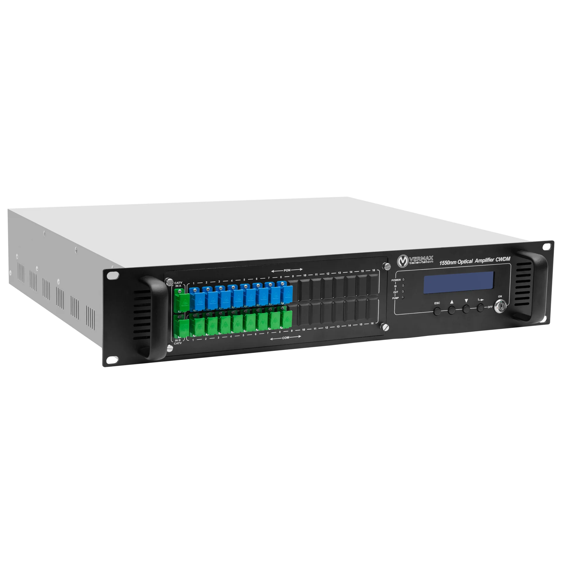 

Оптический усилитель VERMAX MLP-16x22 SP, для сетей КТВ, 2 входа, 16*22dBm выходов, PON фильтр, серый (Vermax-MLP-16x22 SP), MLP-16x22 SP