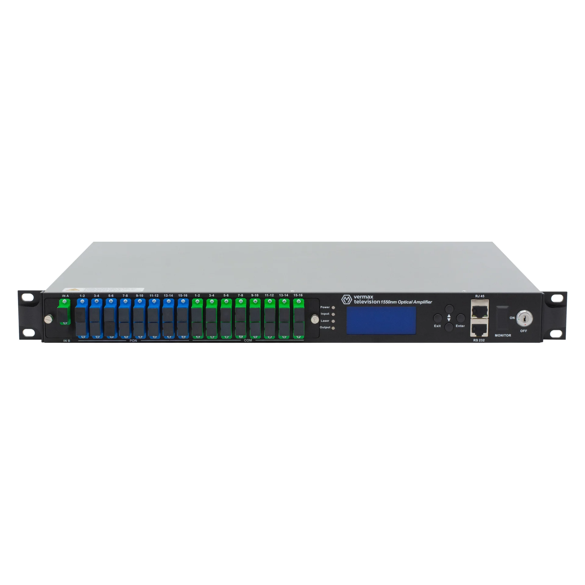

Оптический усилитель VERMAX NGE-16x20 P, для сетей КТВ, 1 вход, 16*20dBm выход, CWDM 1310/1490/1550, 1U, серый (Vermax-NGE-16x20 P), NGE-16x20 P