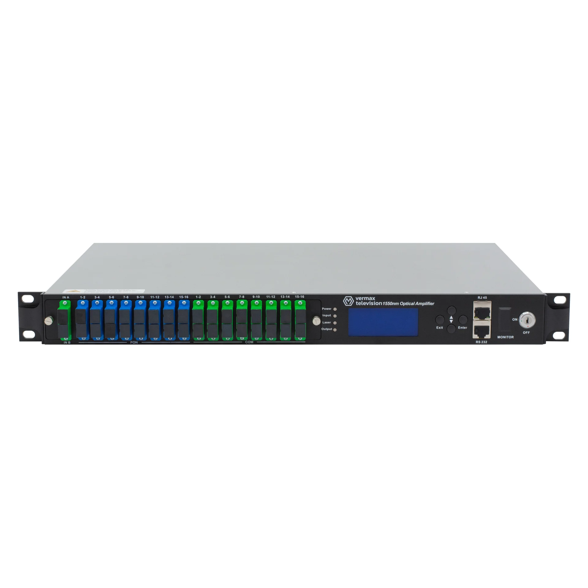 

Оптический усилитель VERMAX NGE-16x20 SP, для сетей КТВ, 2 входа, 16*20dBm выход, CWDM 1310/1490/1550, 1U, серый (Vermax-NGE-16x20 SP), NGE-16x20 SP
