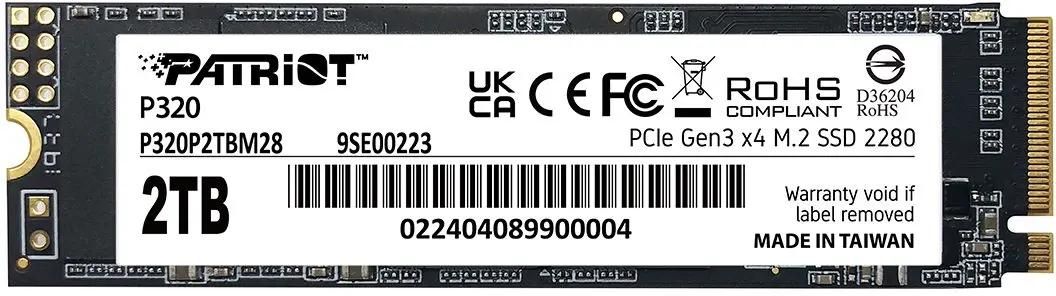 

Твердотельный накопитель (SSD) Patriot 2Tb P320, 2280, PCI-E 3.0 x4, NVMe (P320P2TBM28) Retail