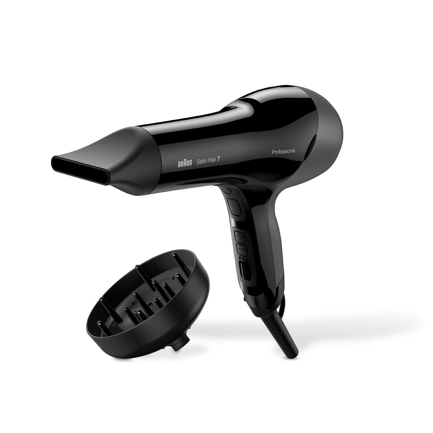 

Фен Braun Satin Hair 7 BRHD785E 2 кВт, режимов: 5, насадок: 2, ионизация, черный (BRHD785E), BRHD785E