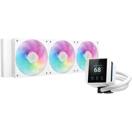 Жидкостное охлаждение Deepcool MYSTIQUE 360 WH ARGB, 300 Вт, 3x120 мм