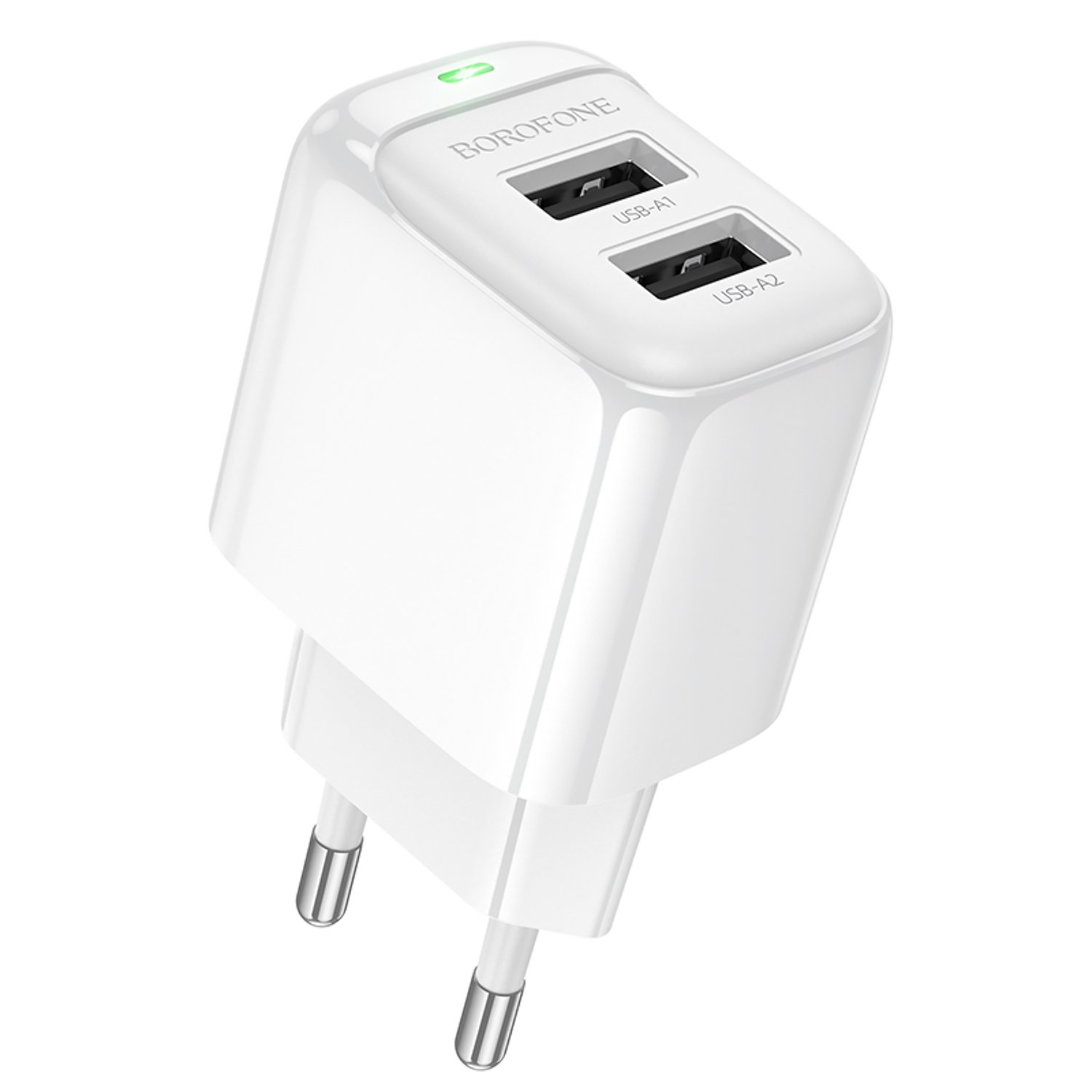 

Сетевое зарядное устройство Borofone Potential BAS41A 12 Вт, 2xUSB, EU, белый (6941991113741), BAS41A
