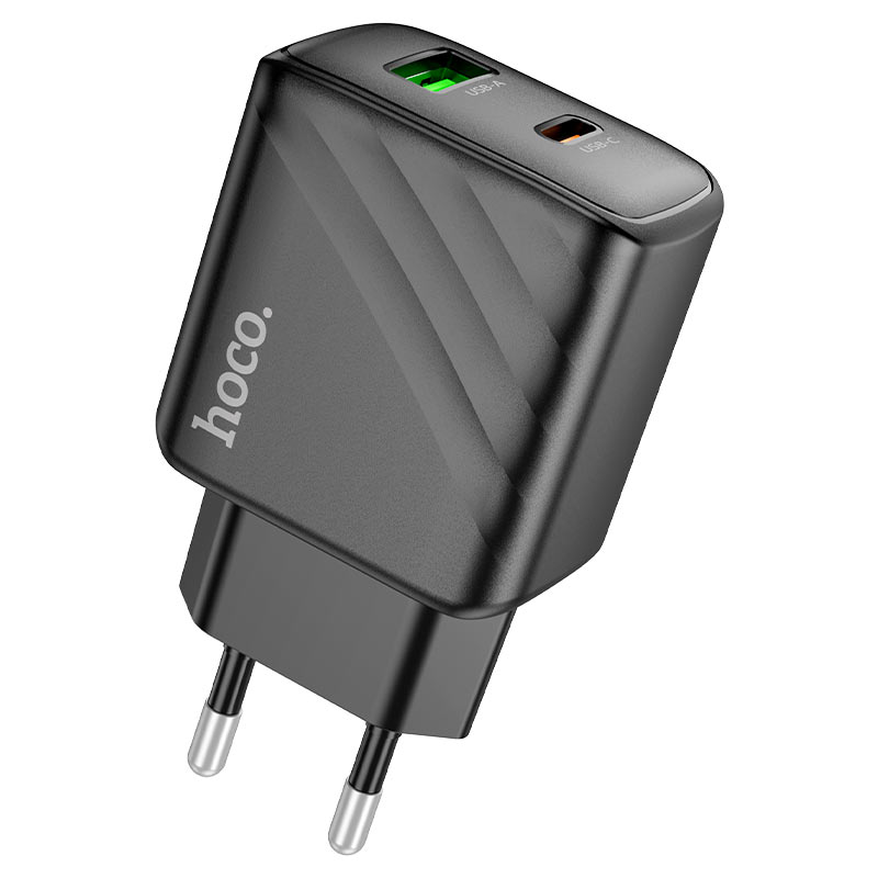 

Сетевое зарядное устройство Hoco Sunlight CS23A 30 Вт, USB, EU, USB type-C, Quick Charge, PD, черный (6942007609951), кабель Lightning/Type-C, CS23A
