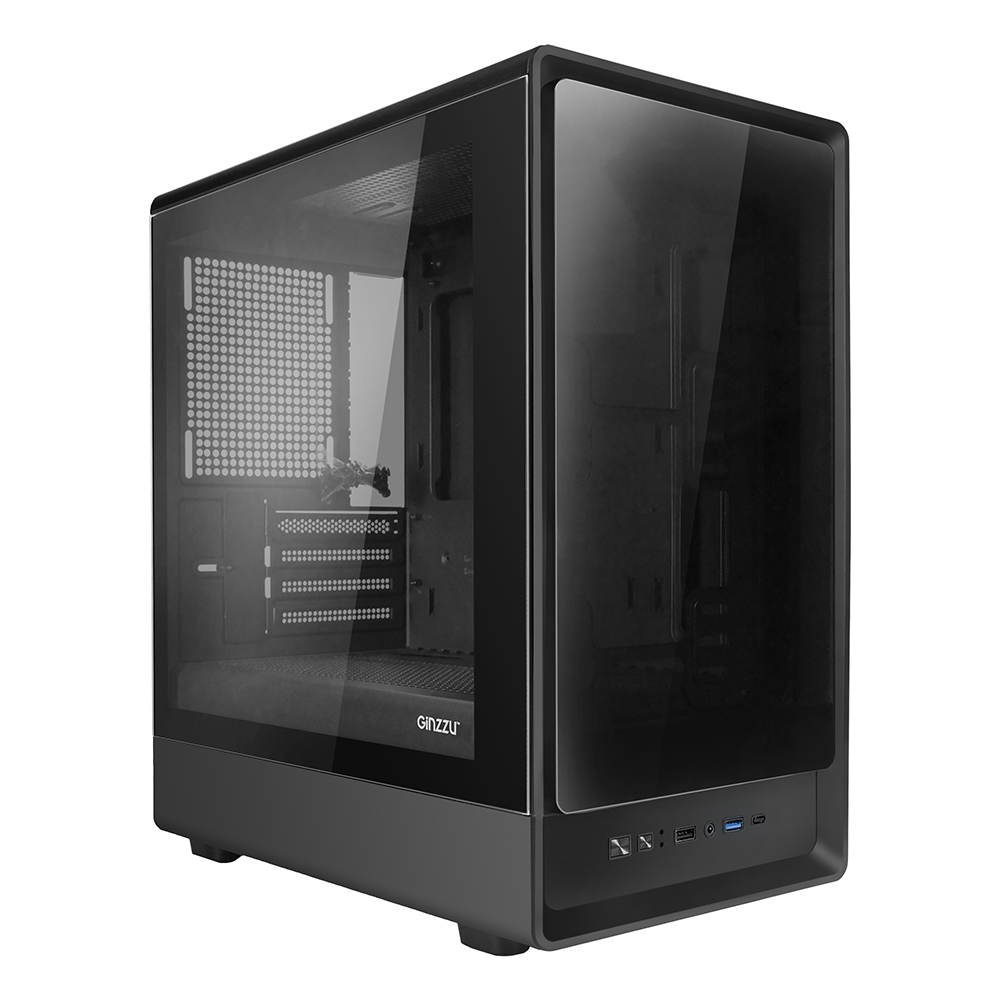 Корпус Ginzzu CL410, Mini-Tower, без БП, черный