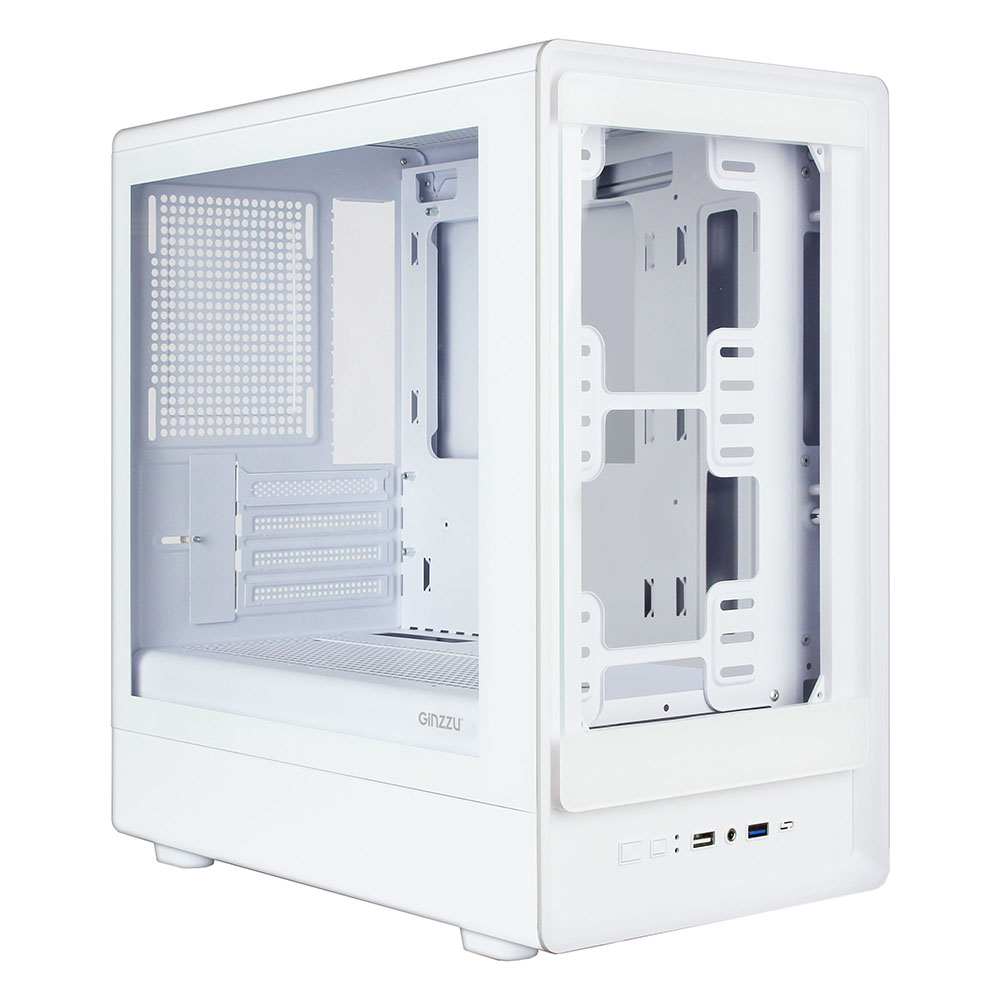Корпус Ginzzu CL420, Mini-Tower, без БП, белый
