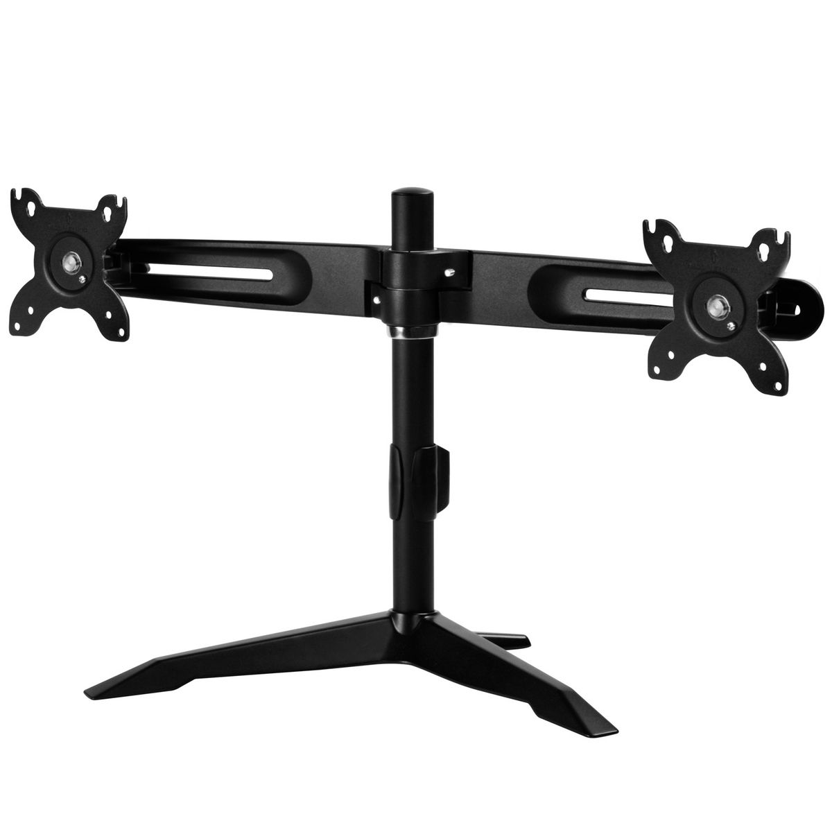 

Кронштейн настольный для мониторов Silverstone SST-ARM23BS, 2 монитора, VESA 75x75мм-100x100мм, наклонный, поворотный, портрет-альбом, до 12 кг, черный (G56ARM23BS00010), SST-ARM23BS