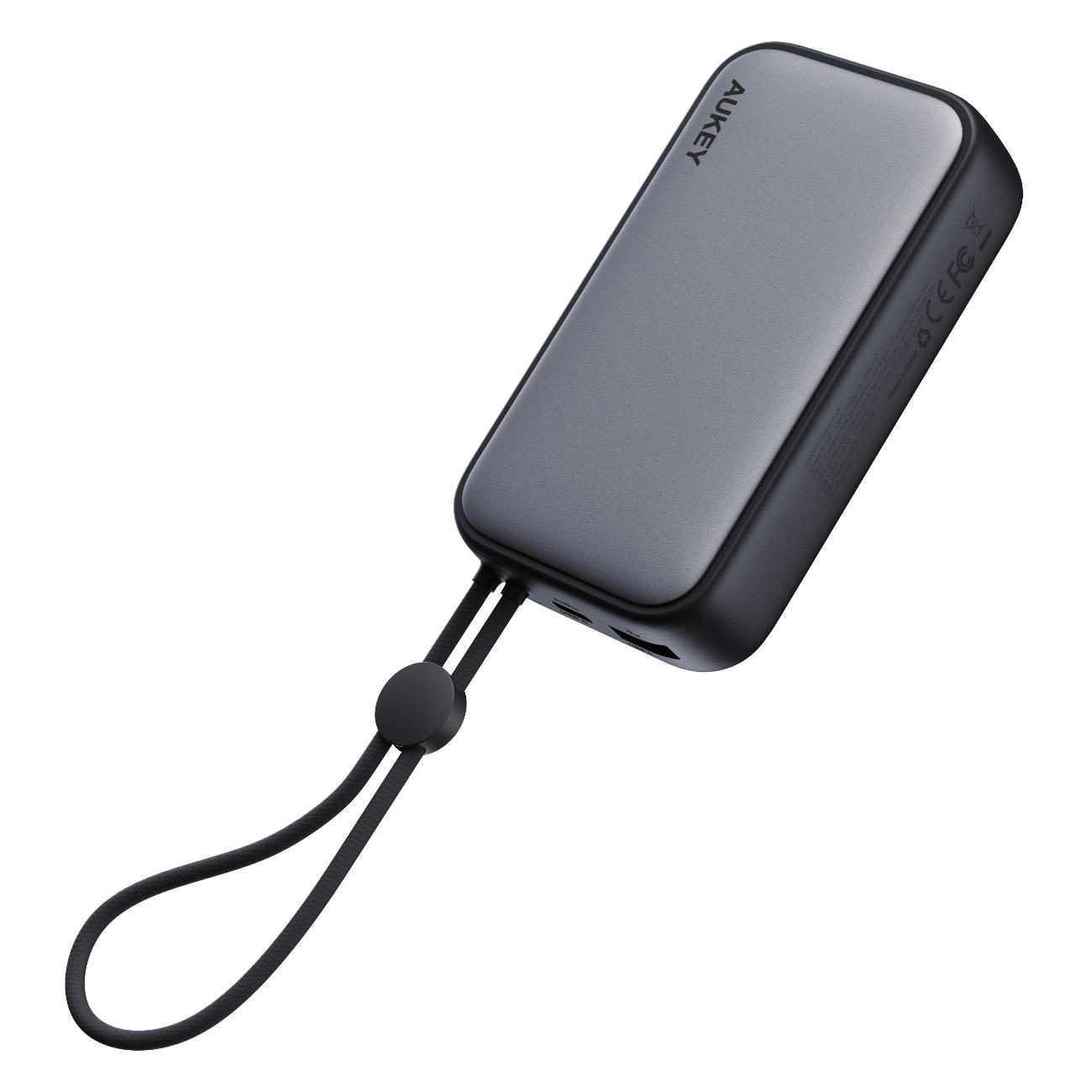 

Портативный аккумулятор (Powerbank) Aukey Spark Sling 10000 30W, 10000 мА·ч, 2xUSB, 3А, Type-C, QC, серый (APB-PB-Y47), Spark Sling 10000 30W