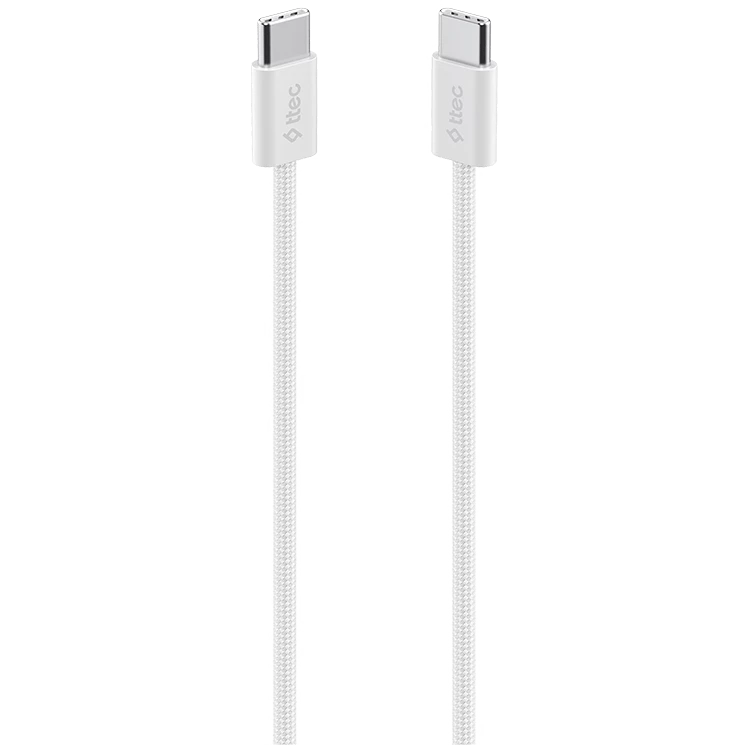 

Кабель USB Type-C-USB Type-C, 60 Вт, 1 м, белый, TTEC AlumiCable (2DK54B)