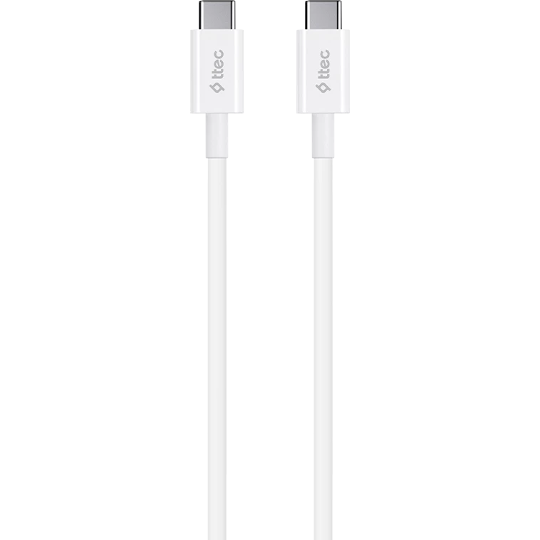 

Кабель USB Type-C-USB Type-C, быстрая зарядка, 1.5 м, белый, TTEC (2DK36B)