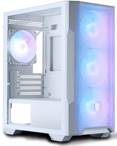 

Корпус MSI MAG FORGE M100R, mATX, Micro-Tower, USB 3.0, RGB подсветка, белый, без БП (306-7G20W21-HH9), MAG FORGE M100R