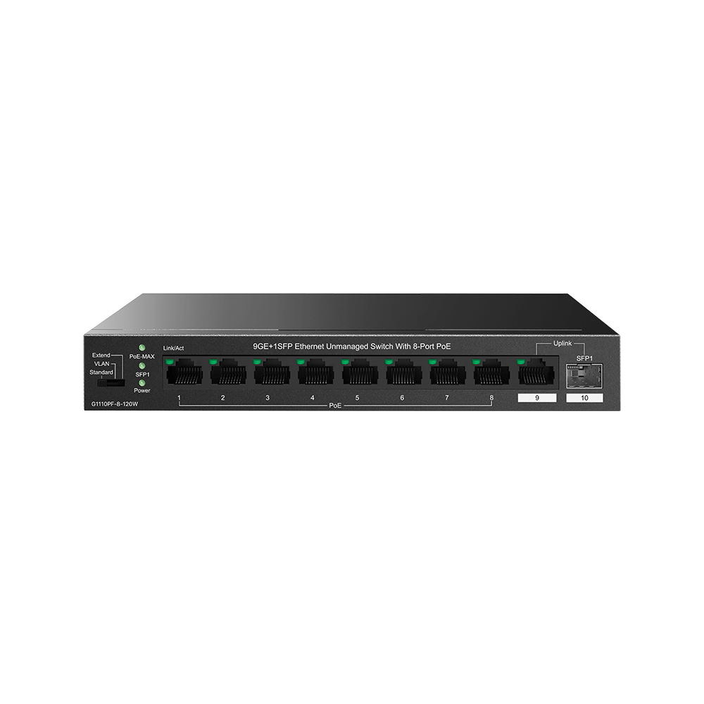 

Коммутатор IP-Com G1110PF-8-120W, кол-во портов: 8x1 Гбит/с, кол-во SFP/uplink: combo RJ-45/SFP 2x1 Гбит/с, PoE: 8x30 Вт (макс. 102 Вт) (G1110PF-8-120W), G1110PF-8-120W