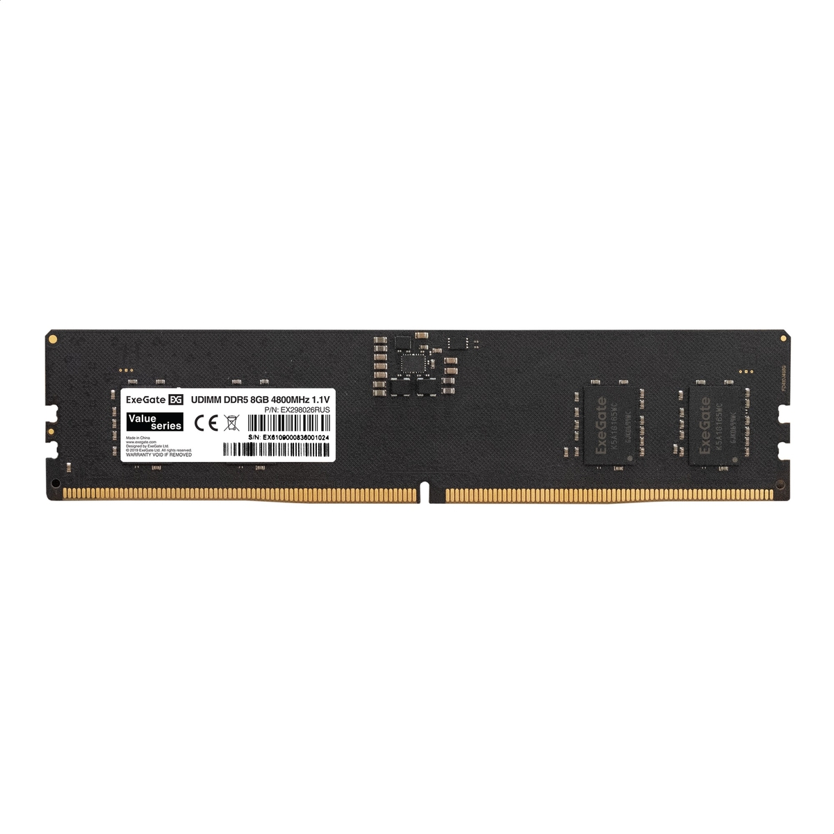 

Память DDR5 DIMM 8Gb, 5200MHz, CL42, 1.1V, ExeGate Value (EX298028RUS) Retail