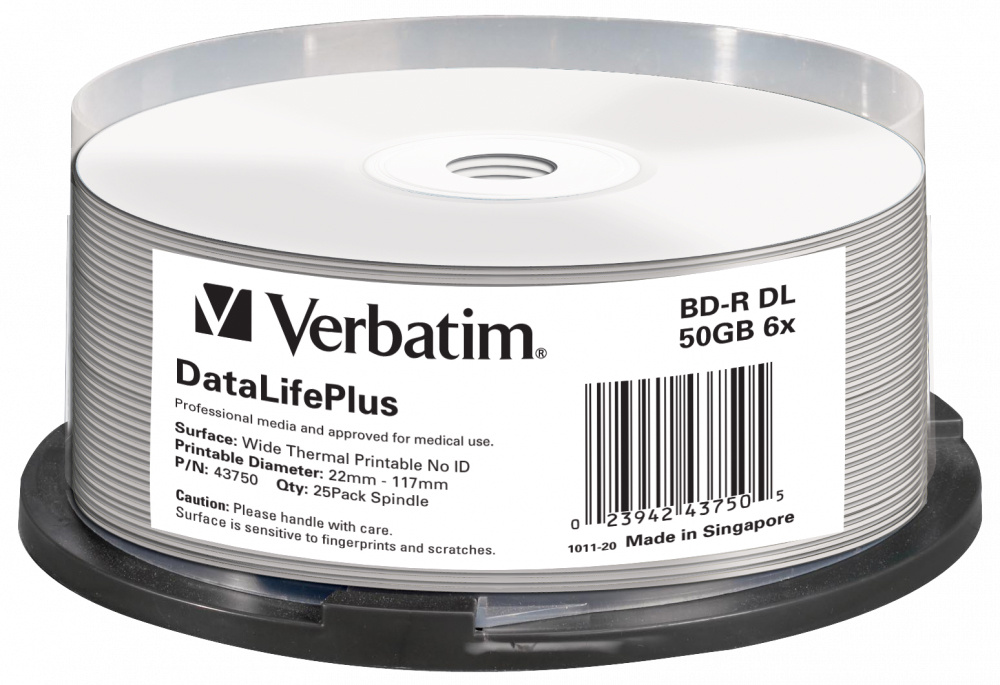 

Диск Verbatim Blu-Ray, 50Gb, 6x, Cake Box, 25 шт (43750)