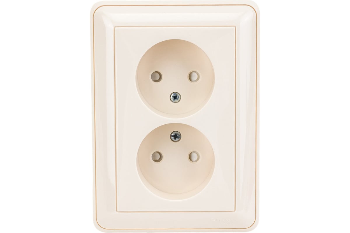 

Розетка Schneider Electric W59, скрытый монтаж, 2-х постовая, со шторками, 16А, в сборе, IP20, слоновая кость (RS16-254-28), Бежевый