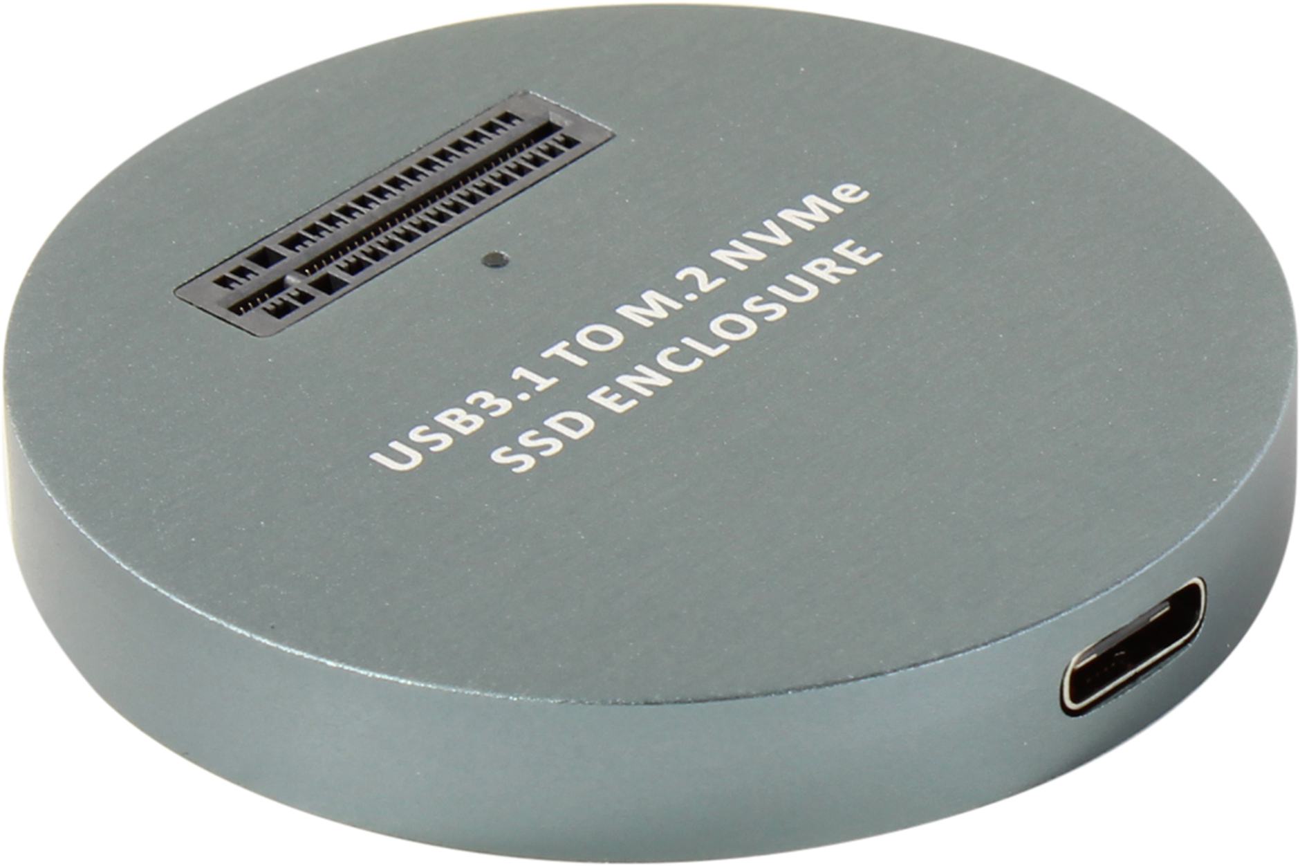 

Переходник (адаптер) Orient UHD-524, 1xM.2 M-key, NGFF NVMe PCI-E Gen3 x4, USB 3.1, темно-серый (31283), UHD-524