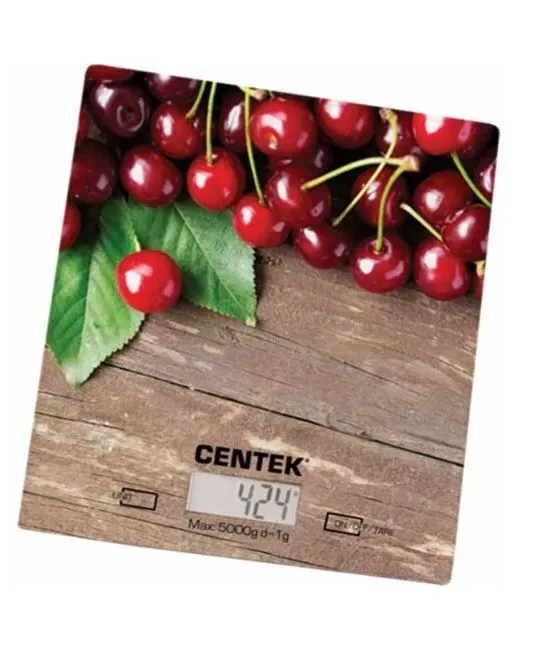 Кухонные весы Centek CT-2462 до 5 кг, принт (вишня)