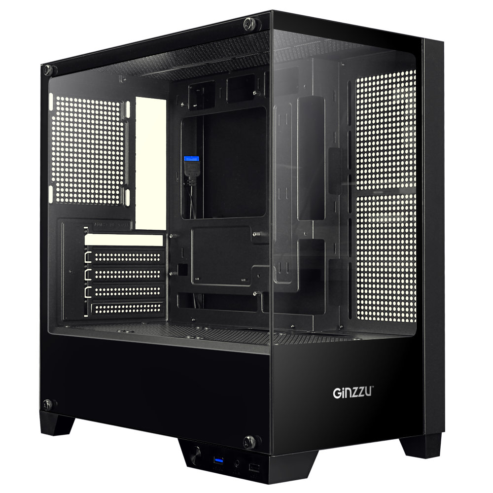 

Корпус Ginzzu CL570, mATX, Midi-Tower, USB 3.0, черный, без БП (18233), CL570