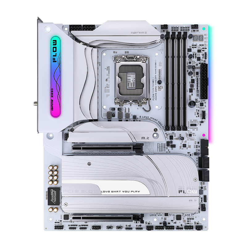 

Материнская плата Colorful iGame Z890 FLOW V20, LGA1851, Intel Z890, 4xDDR5 DIMM, 2PCI-Ex16, 4SATA3, 7.1-ch, 2.5GLAN, 6 USB 3.2, 3 USB Type-C, HDMI, DP, Type-C DP, ATX, Retail, iGame Z890 FLOW V20