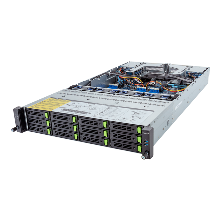 Серверная платформа Gigabyte R283-Z90, 2xSocket SP5, 24xDDR5, 12x2.5/3.5 HDD HS, Redundant 2x1600 Вт 2U (R283-Z90-AAV1/ACV1)