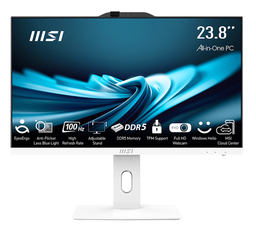 

Моноблок MSI Pro AP242P 14M-676XRU 23.8" 1920x1080, Intel Core i3-14100 3.5 ГГц, 16Gb RAM, 512Gb SSD, WiFi, BT, Cam, без ОС, белый, клавиатура, мышь (9S6-AE0622-833), 14M-676XRU