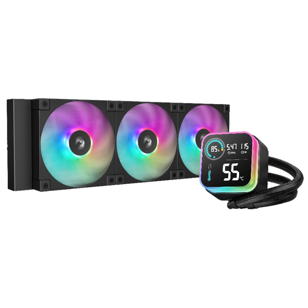 Жидкостное охлаждение Deepcool LQ360, 300 Вт, 3x120 мм