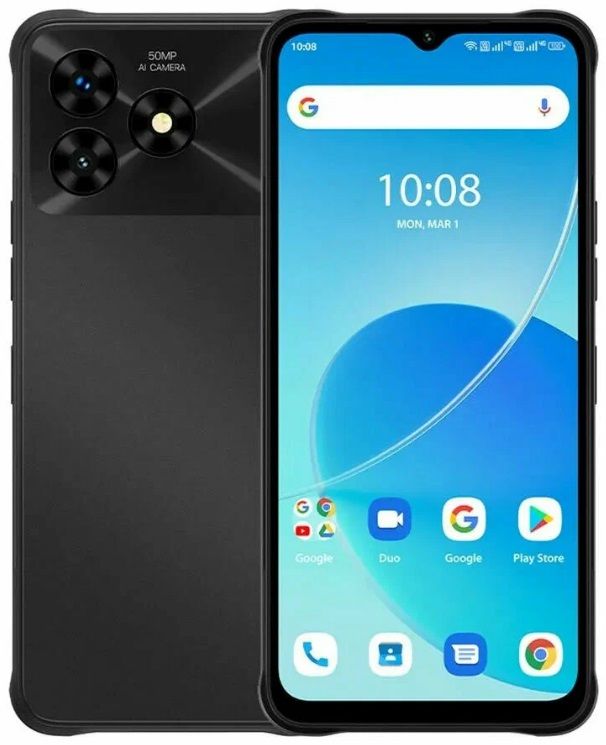 Смартфон UMIDIGI G5 Mecha, 6.6" 1600x720 IPS, Unisoc Tiger T606, 8Gb RAM, 128Gb, 3G/4G, Wi-Fi, BT, 2xCam, 2-Sim, 6000 мА⋅ч, USB Type-C, Android 13, черный (C.G5Mecha-A-J-192-G-Z03) б/у, после ремонта, следы эксплуатации, изогнут корпус, комплект: з/у, дата кабель