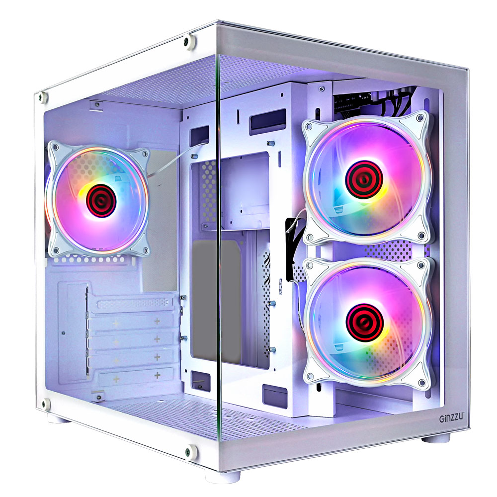 Корпус Ginzzu V250, Mini-Tower, без БП, белый