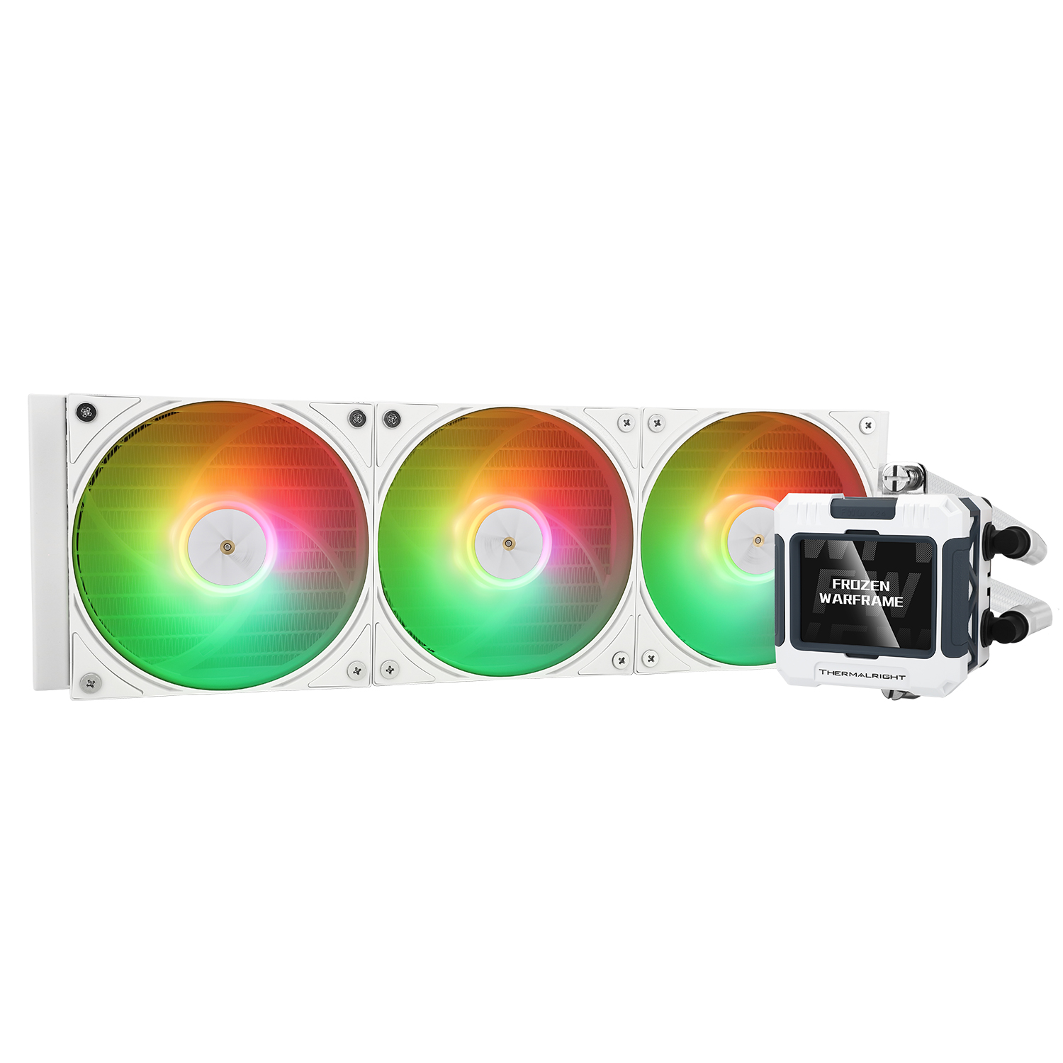 

Жидкостное охлаждение Thermalright Frozen Warframe 360 WHITE ARGB для Socket 115x/2066/2011/2011-3/1200/1700/1851/AM5/AM4, 3x120 мм, ARGB, белый (F-WFRAME-360-WH-ARGB), Frozen Warframe 360 WHITE ARGB