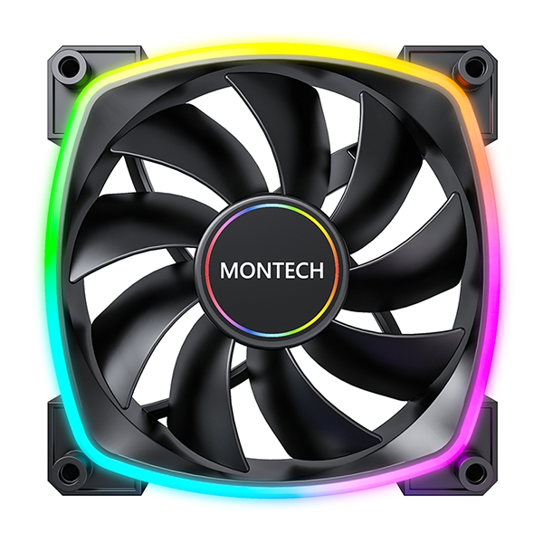 

Вентилятор MONTECH AX140 PWM Black, 140 мм, 1600rpm, 27.9 дБ, 4-pin PWM, 1шт, черный, ARGB подсветка (MT_AX140B), AX140 PWM Black