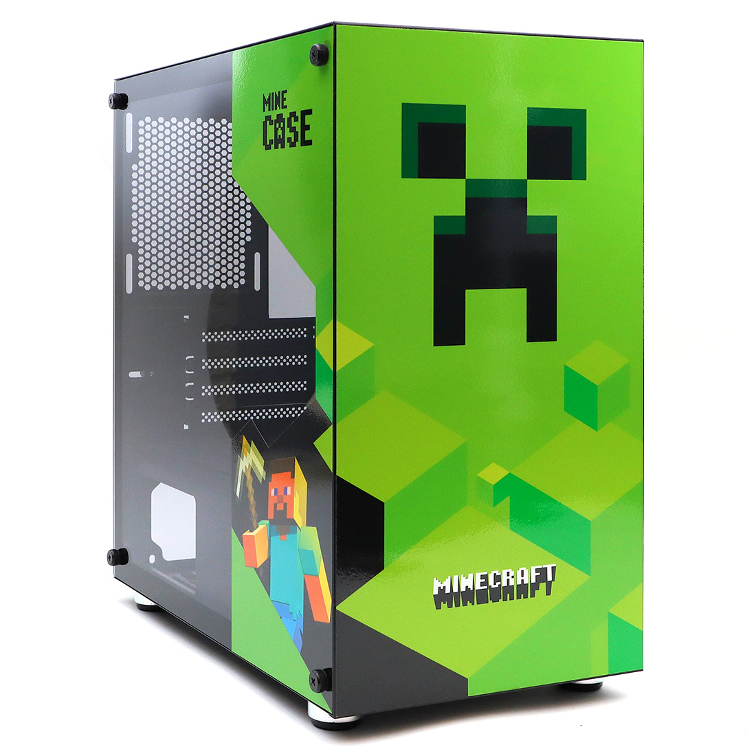 Корпус Mastero Minecraft Case, mATX, Mini-Tower, USB 3.0, черный, без БП (MST-GCM-01-MC) б/у, дефект оклейки, отклеивается винил, плохая упаковка