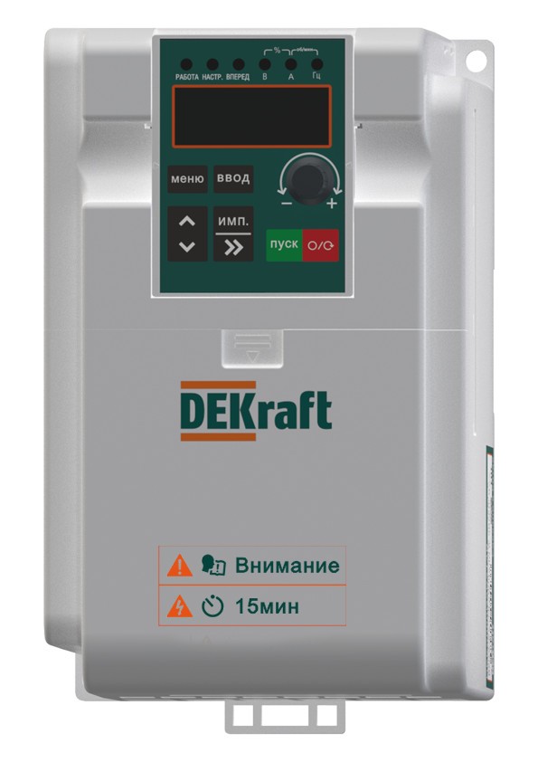 

Преобразователь частоты DEKraft DEKV060 , 0.75кВт 220В 1ф (DEKV060G0R75S2B), DEKV060