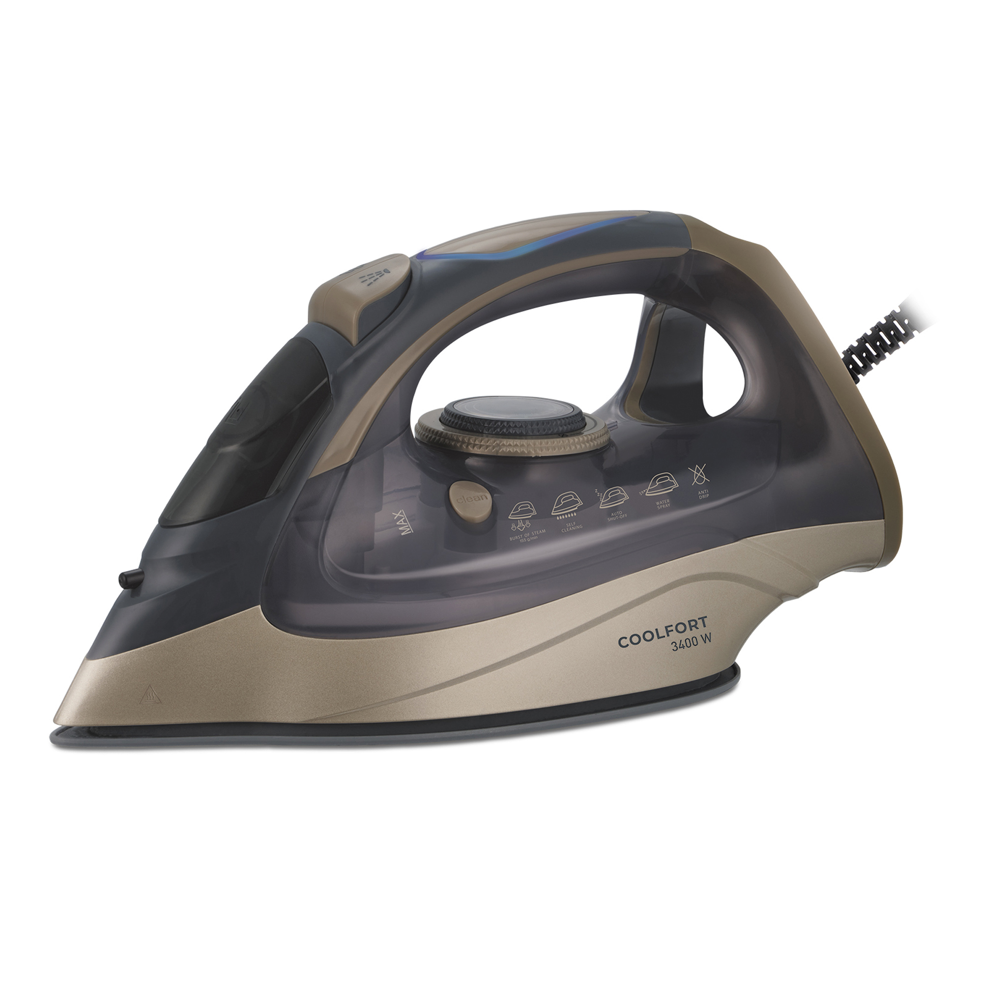 

Утюг COOLFORT CF-3410 3.4 кВт, длина шнура 1.8 м, сиреневый/золотистый, CF-3410
