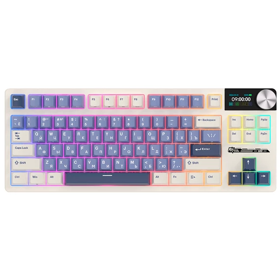 Клавиатура Royal Kludge S85 , Bluetooth/Радиоканал/USB, белый (6977576550823)