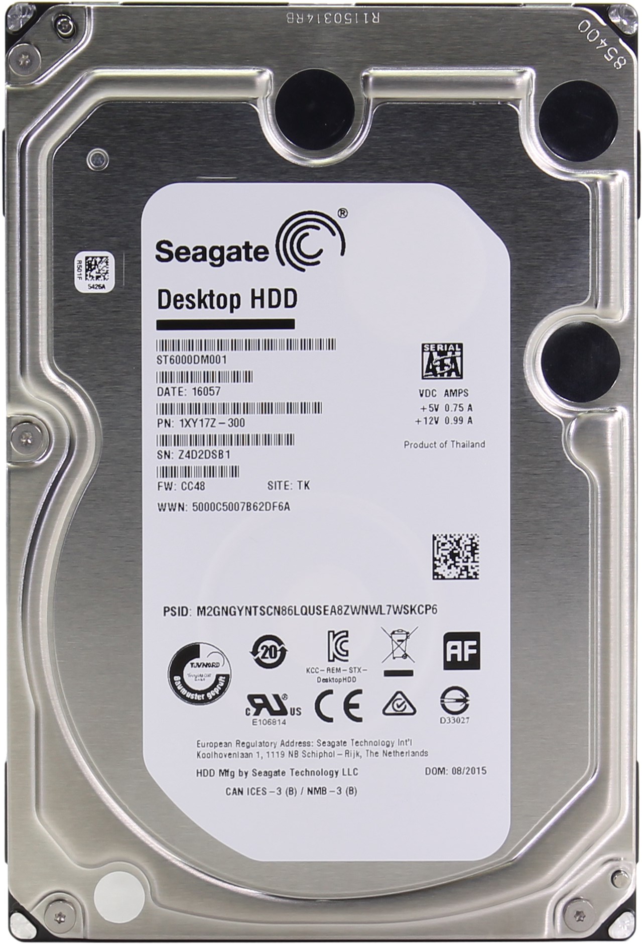 Жесткий диск (HDD) Seagate 6Tb, 3.5", 5900rpm, 128Mb, SATA3 (ST6000DM001)