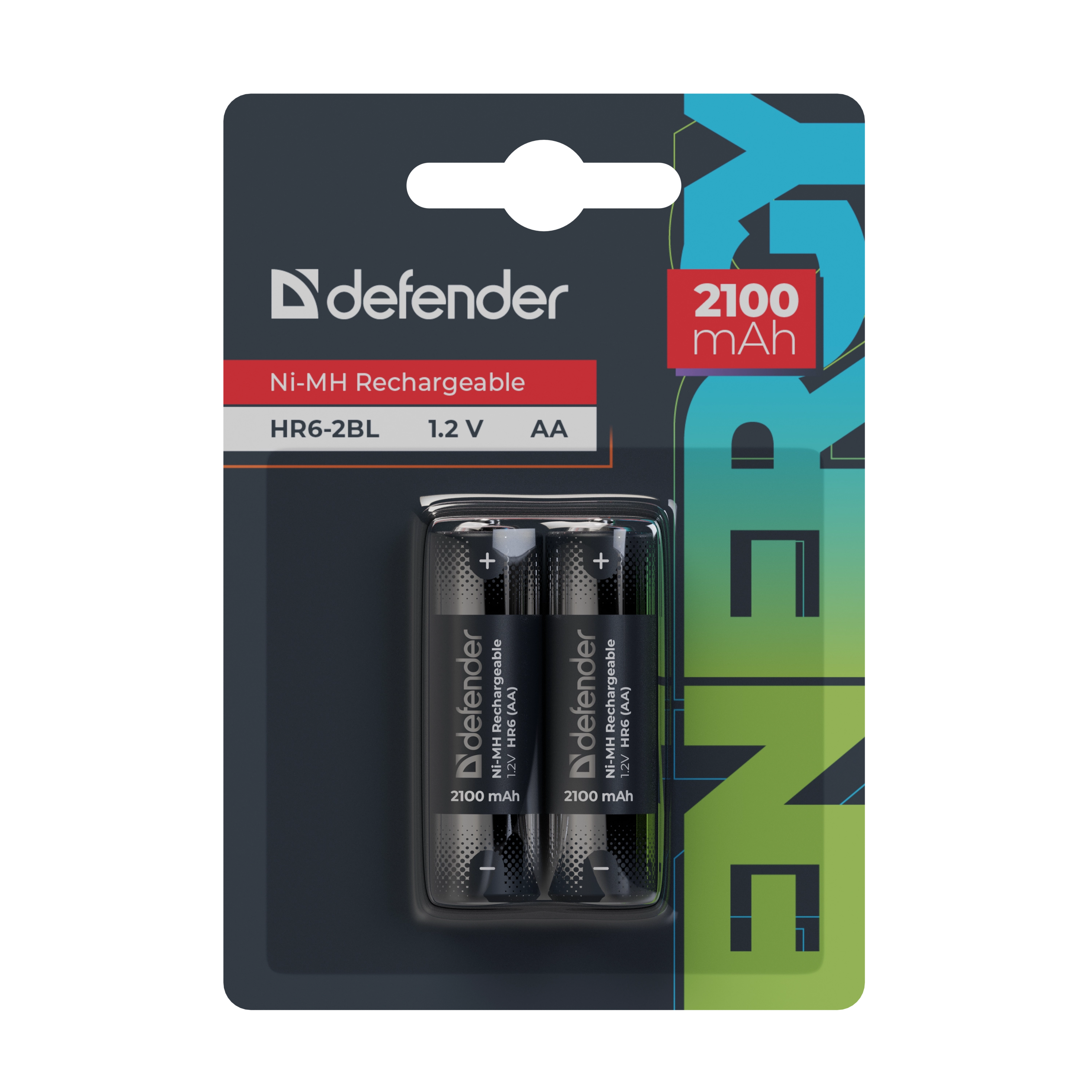 

Аккумулятор Defender HR6-2BL, AA/HR6, 1.2V 2.1 А·ч, 2 шт. (56502), HR6-2BL