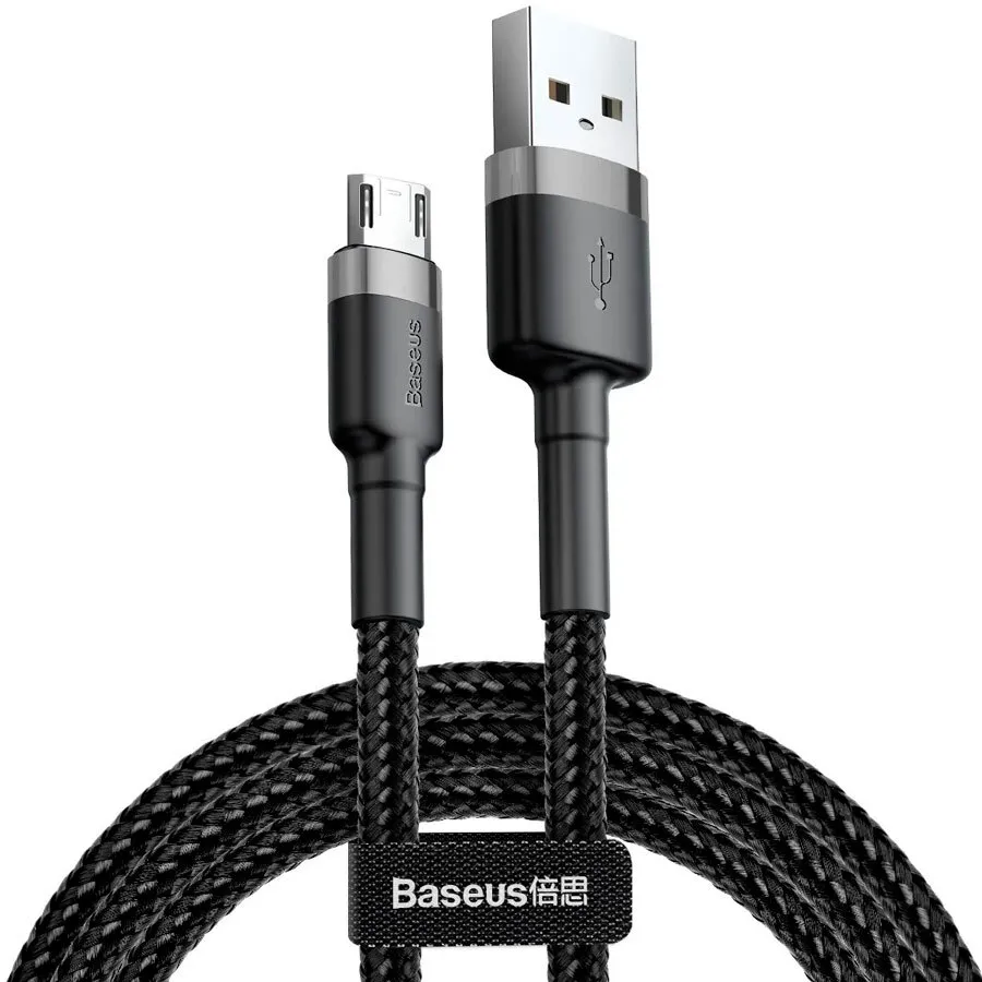 

Кабель USB-Micro USB, экранированный, быстрая зарядка, 2.4А, 50 см, черный, Baseus CAMKLF-AG1 (CAMKLF-AG1), CAMKLF-AG1