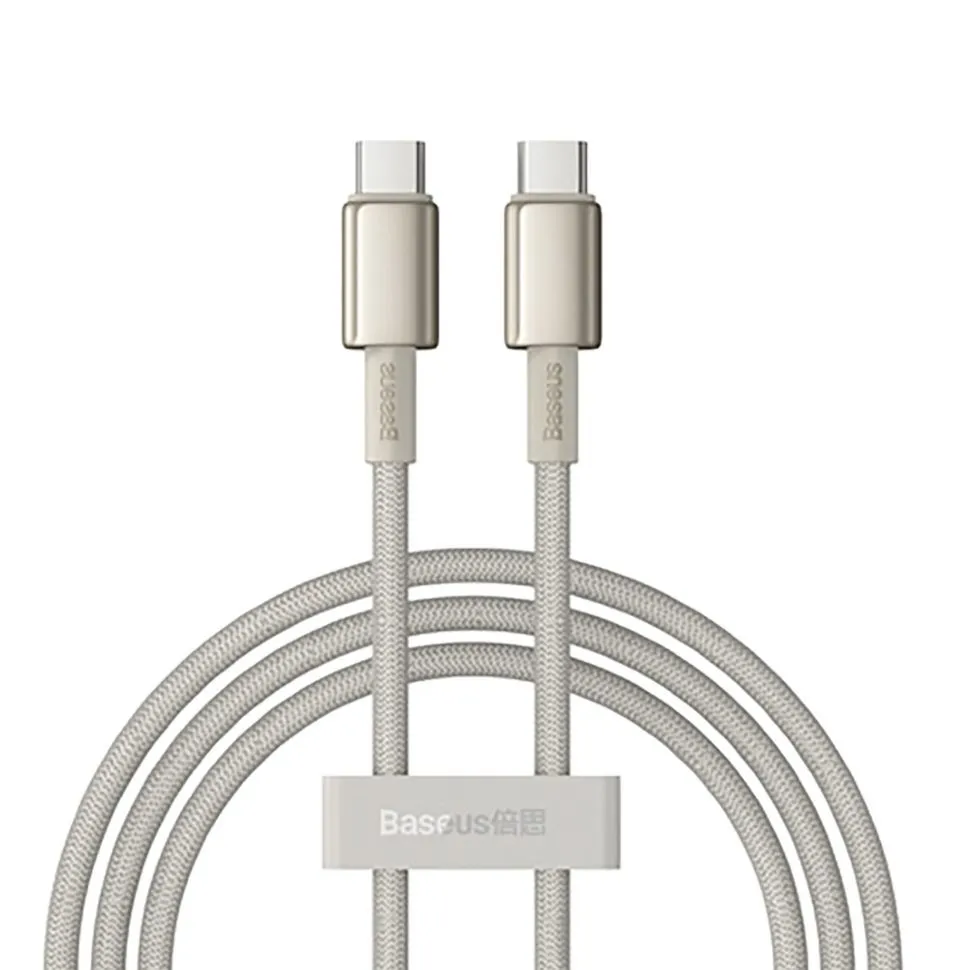 

Кабель USB Type-C-USB Type-C, экранированный, быстрая зарядка, 3А, 100 Вт, 1 м, золотистый, Baseus Tungsten P10319800G21-00 (P10319800G21-00), P10319800G21-00