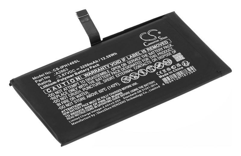 

Аккумулятор CameronSino CS-IPH140SL/A2863 для Apple iPhone 14, 3.87V, 3.25 А·ч (CS-IPH140SL), CS-IPH140SL