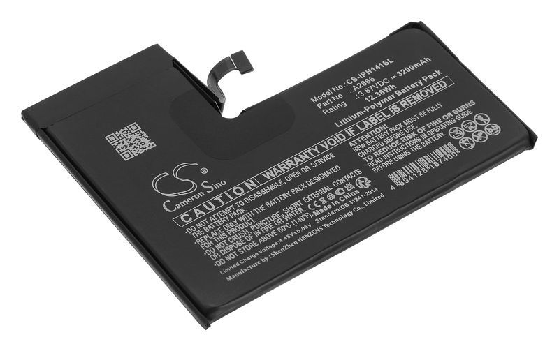 

Аккумулятор CameronSino CS-IPH141SL/A2863 для Apple iPhone 14 Pro, 3.87V, 3.2 А·ч (CS-IPH141SL), CS-IPH141SL