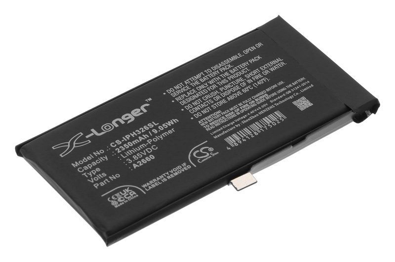 

Аккумулятор CameronSino CS-IPH326SL/A2660 для Apple iPhone 13 Mini, 3.85V, 2.35 А·ч (CS-IPH326SL), CS-IPH326SL