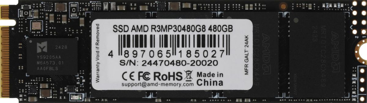 

Твердотельный накопитель (SSD) AMD 480Gb Radeon R3 R3MP30480G8, 2280, M.2, NVMe (R3MP30480G8) Retail, R3MP30480G8